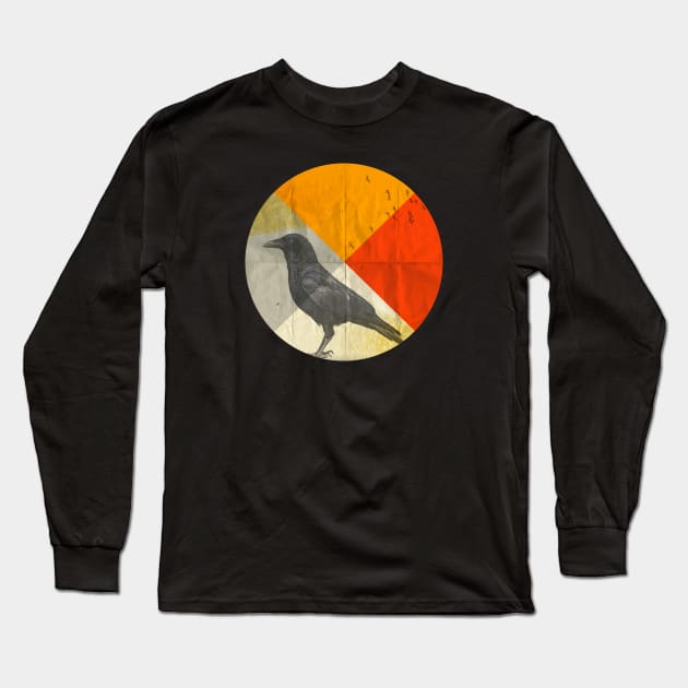Raven Circle Long Sleeve T-Shirt by Vin Zzep